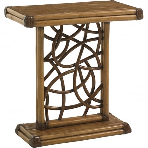 Angler Accent Table in Rattan & Bamboo