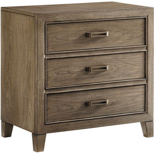 Mc Clellan 3 Drawer Nightstand in Driftwood Gray Finish