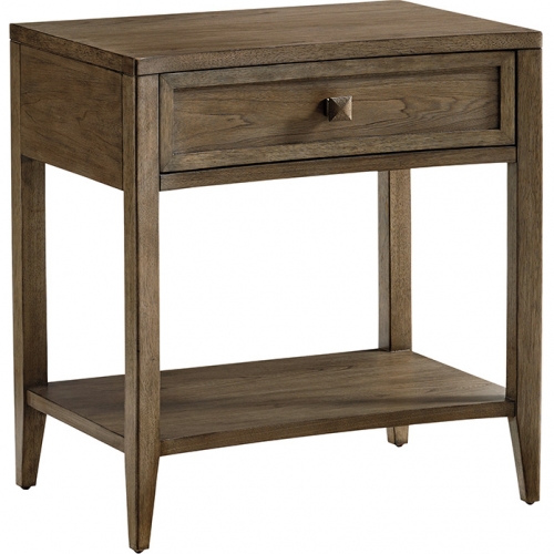 Stevenson 1 Drawer Open Nightstand in Gray Finish Wood