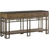 Twin Lakes Sideboard in Stained Travertine, Gray Wood & Metal