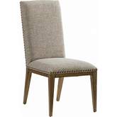 Devereaux Dining Chair in Flax Fabric & Gray Wood (Set of 2)