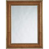 Dominica Mirror in Wood Trimmed Brown Leather