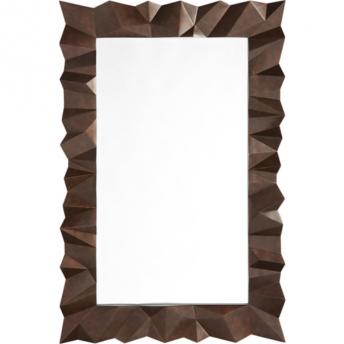 Carlisle Rectangular Mirror in Aged Bronze Wood