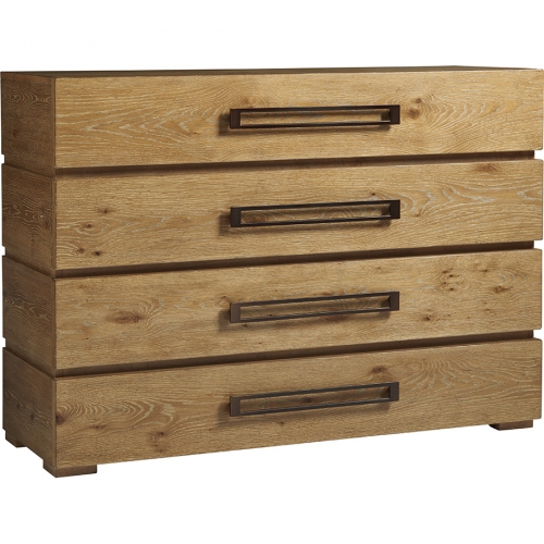 Perth Single 4 Drawer Dresser in Knotty Oak