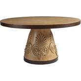 Weston 60" Round Dining Table in Wood & Aged Bronze Metal