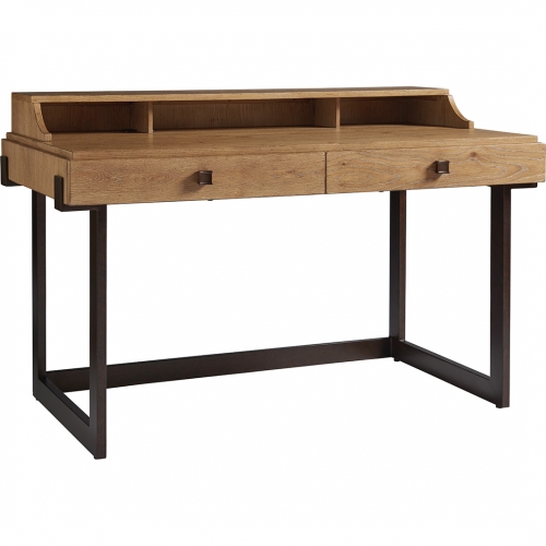 Kendelston Writing Desk in Oak & Aged Bronze Metal