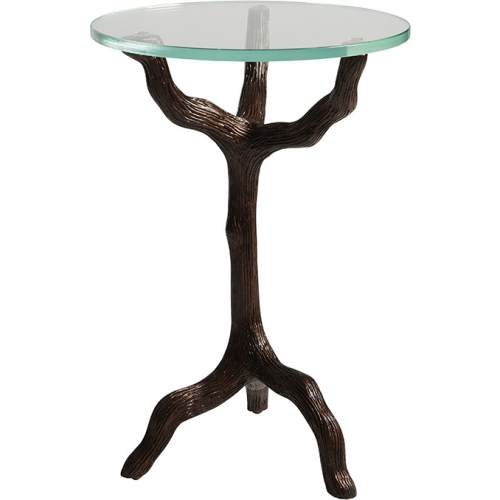 Trieste Twig Accent Table in Glass & Metal