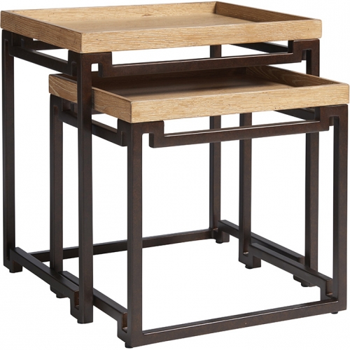 Dolca Vita Nesting Tables in Wood & Bronze Metal