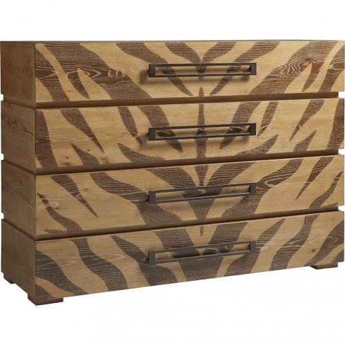 Tangiers Hall Chest in Screen Printed Animal Design Wood