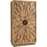 Pavillion Cabinet in Multi Tone Radial Pattern Wood