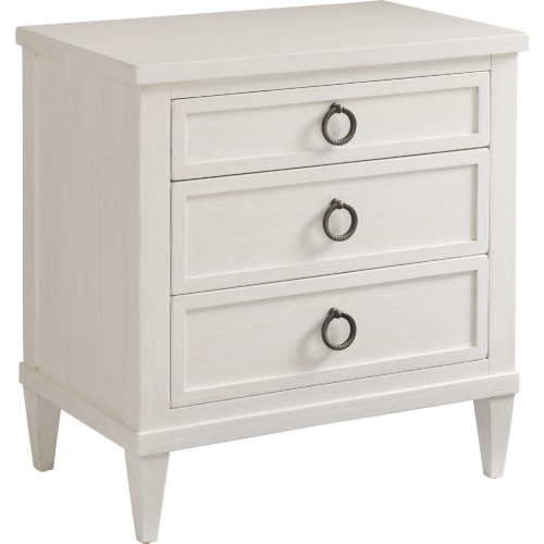 Bonita 3 Drawer Nightstand in Shell White Wood