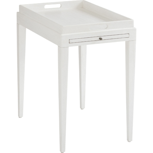 Broad River End Table in Shell White Wood