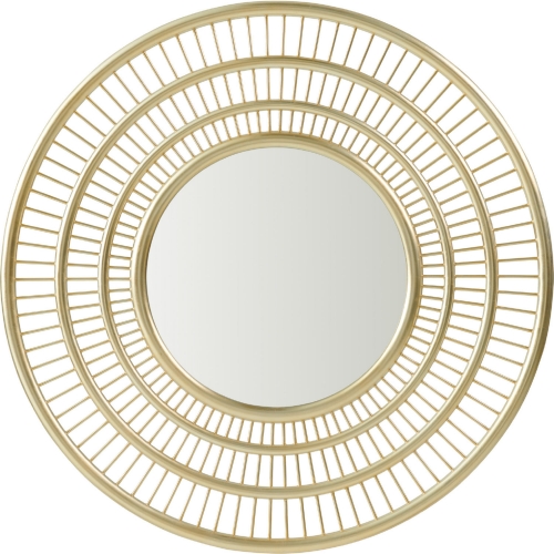 Ambrose Round Mirror in Gold Finished Silver Leaf