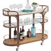 Toscana Bar Cart in Rattan, Capiz Shell, Glass, & Cane