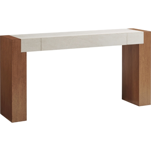 Eldorado Console Table in Anticato Marble & Tan Wood