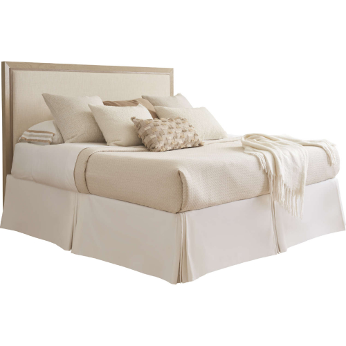 Grayson King Headboard in Sand Drift Wood & Linen White Fabric