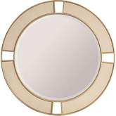 Nina 36" Round Mirror in Sand Drift Wood & Champagne Metal