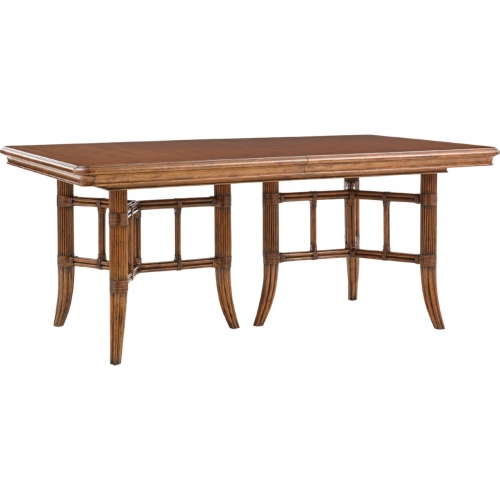 Fischer Island Double Pedestal Dining Table w/ Cherry, Maple & Ebony Top