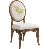 Gulfstream Oval Back Dining Chair w/ Woven Palm Frond Pattern Front