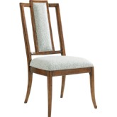 St. Barts Splat Back Side Dining Chair in Textured Coral Pattern Fabric