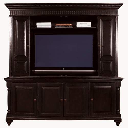 Wellington 83" TV Stand Entertainment Console & Deck (Hutch) in Deep Tamarind