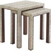 Adler Nesting Tables in Faux Embossed Python Leather w/ Wood Edges