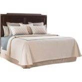 Bennington Headboard Only in Ribbon Stripe Mahogany with Burnished Brass Accents (CA King)