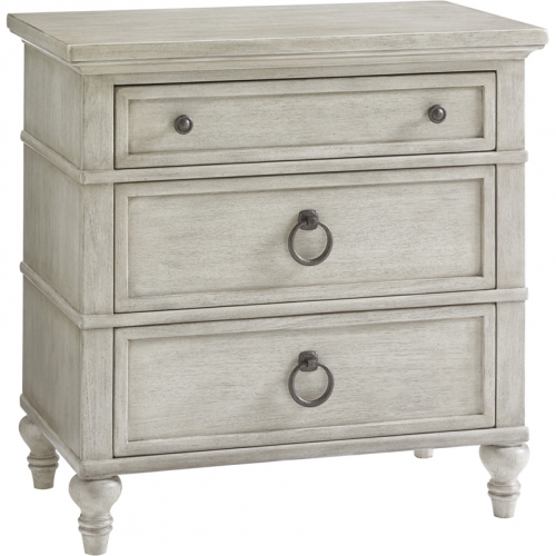 Cedarhurst 3 Drawer Nightstand in Oyster Shell Finish Wood