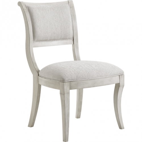 Eastport Dining Chair in Shell Wood & Gray Ivory Fabric (Set of 2)