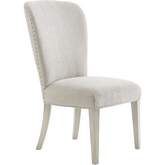 Baxter Dining Chair in Shell Wood & Gray Ivory Fabric (Set of 2)