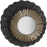 Simone Mirror in Dark Walnut & Burnished Silver