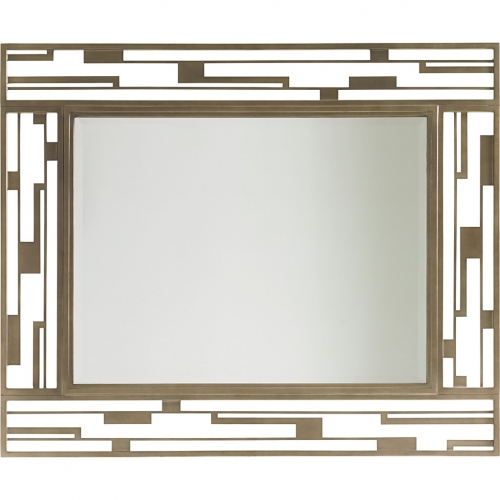 Studio Mirror in Burnished Silver Leaf Metal