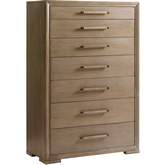 Foster 7 Drawer Chest in Taupe Gray Wood