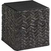 Talk of the Town Cube End Table in Honed Black Pearl Stone