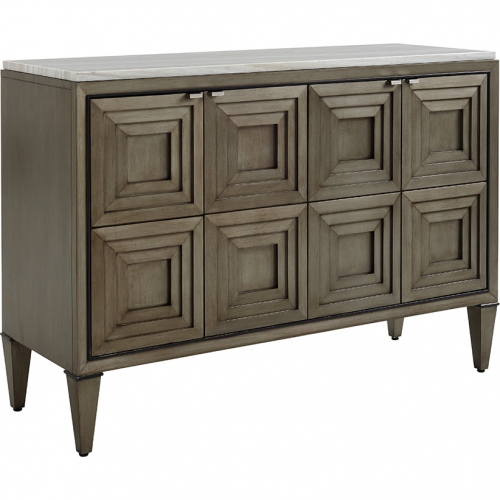 Domaine Hall Chest in Silver Gray Platinum Finish