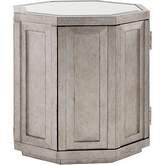 Rochelle Octagonal Storage Table in Silver Leaf & Mirror