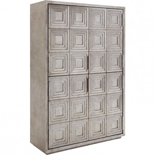 Sanremo Cabinet in Burnished Silver Leaf Finish