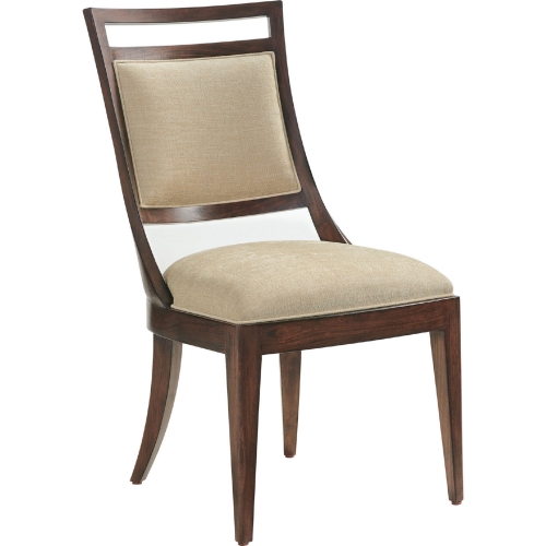 Driscoll Dining Chair in Gold Maize Fabric & Walnut Finish (Set of 2)