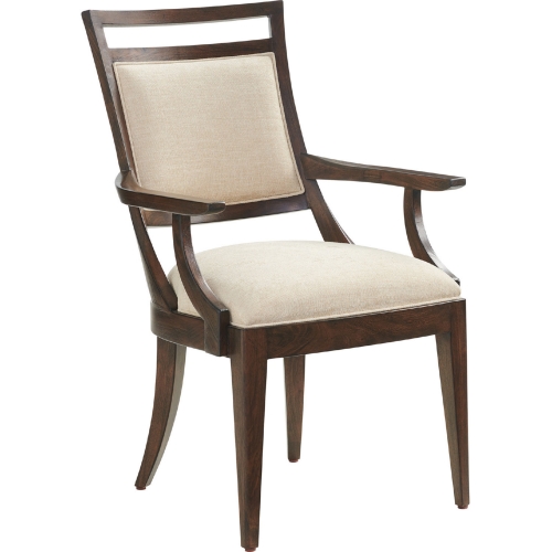 Driscoll Dining Arm Chair in Gold Maize Fabric & Walnut Finish (Set of 2)