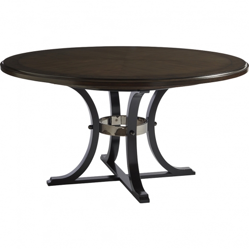 Layton 60" Dining Table in Gray & Black Wood & Black Nickel