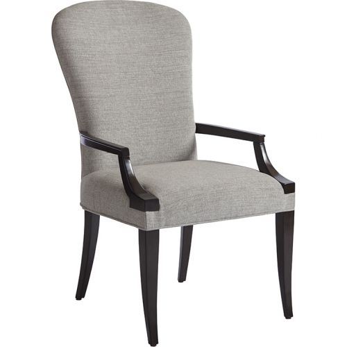 Schuler Dining Arm Chair in Gray Fabric & Wilshire Gray Wood (Set of 2)