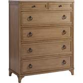 Goldenrod 6 Drawer Chest in Sandstone Finish Wood