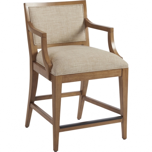 Eastbluff Counter Stool in Sandstone Wood & Ivory Fabric