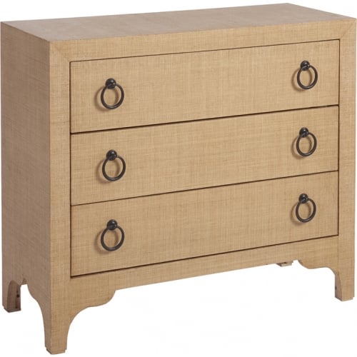 Balboa Island Raffia Hall Chest in Sandstone Raffia Finish