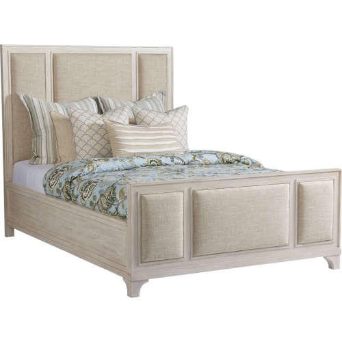 Crystal Cove Queen Bed in Sailcloth Wood & Ivory Fabric