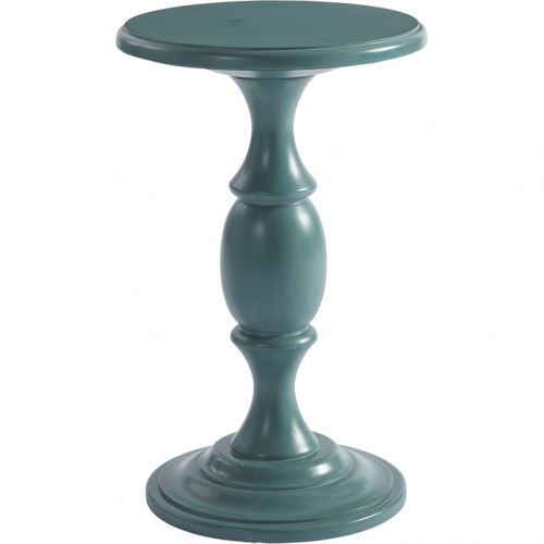 Yacht Club Martini End Table in Sandstone Green Finish Wood