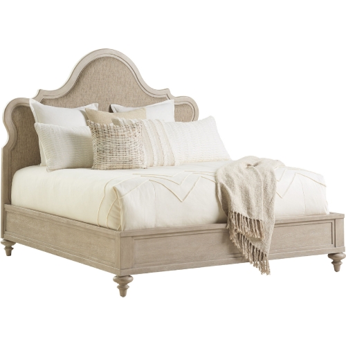 Zuma CA King Bed in Taupe Finish & Fabric