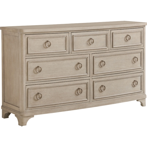 Walker 7 Drawer Triple Dresser in Dune Taupe Finish