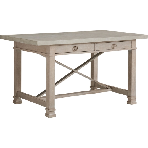 Seaboard 68" Bistro Table in Concrete, Taupe Wood & Metal