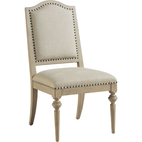 Aidan Dining Chair in Taupe Finish & Ivory Fabric (Set of 2)